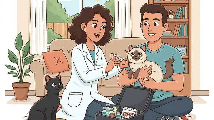 Vacina gato raiva em casa