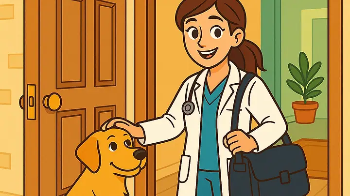 Veterinário que vem em casa